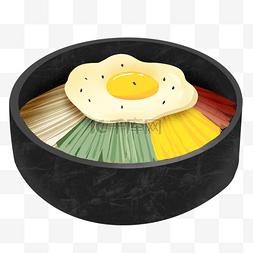 韩韩式年糕炸鸡图片_卡通彩色韩式石锅拌饭