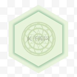 淡绿色边框图片_韩国传统花纹淡绿色多边形