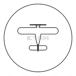 黑色圆形小图标图片_Propelier 飞机复古老式小飞机单引