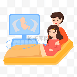 孕期早产图片_做产前检查的夫妇