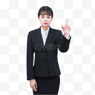 商务女性打卡手势