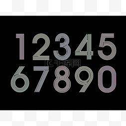 集合数字图片_十数字的集合从零到九, 数字平面