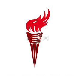 自由的象征图片_消防火炬隔离图标矢量燃烧的火焰