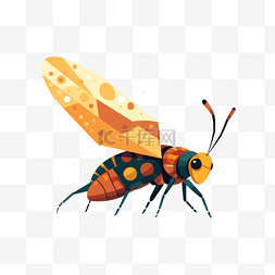 可爱昆虫插画图片_手绘动物扁平素材-飞蚁_02