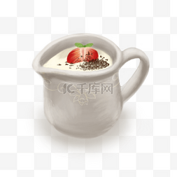 酸奶草莓图片_草莓可可酸奶剪贴画