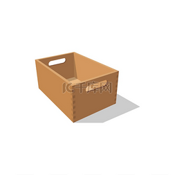 篮子空图片_带把手的盒子，用来携带杂货。