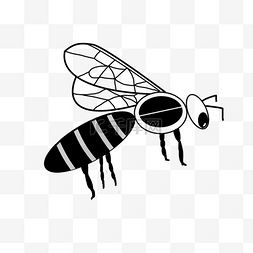 蜜蜂剪影简单勾线剪纸