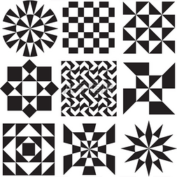 手比作望远镜矢量图片_在黑色和白色的几何图案