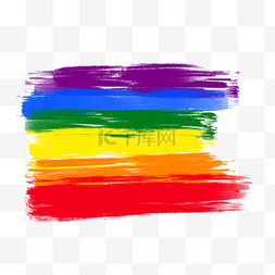 彩虹颜料刷图片_抽象彩虹颜料创意笔刷