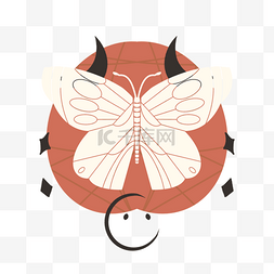 蝴蝶创意艺术红色波西米亚风格