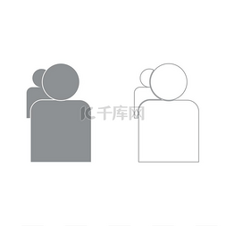 个头图标图片_人或两个头像灰色设置灰色设置图