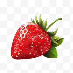 草莓扁平插画手绘免抠元素