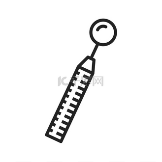 口腔镜隔离仪用于牙科轮廓图标矢量牙医镜子口腔探索工具口腔设备无菌