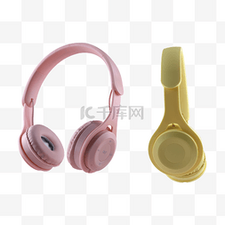 电电子秤图片_粉色黄色无线头戴式耳机