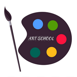 色彩斑斓图片_艺术学校用孤立在白色背景上的画