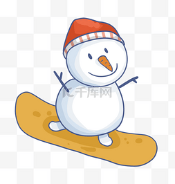雪人图片_冬季雪人滑雪滑板