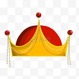 红色冒顶和钻石卡通金色皇冠