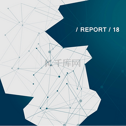 骨肉相连标题图片_抽象分子技术与深色背景下的多边