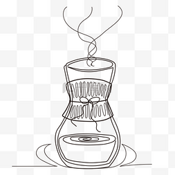 抽象线条画咖啡之咖啡壶