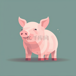 卡通动物猪图片_卡通扁平猪动物素材