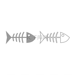 鱼权杖图标灰色套装鱼权杖图标它
