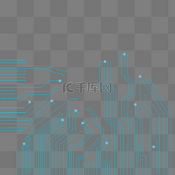 蓝色电路图片_科技电路芯片线条