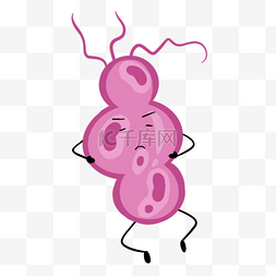 花儿形状图片_紫色粉色简约形状卡通病毒细菌
