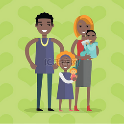 父母站着图片_家族矢量概念平面设计与父母基因