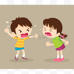 愤怒的河豚图片_愤怒的学生男孩和女孩吵架