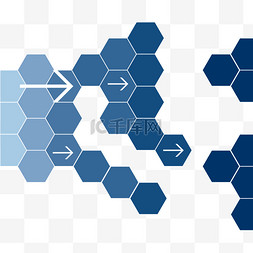 科技白色六边形图片_技术六角箭头动态蓝色