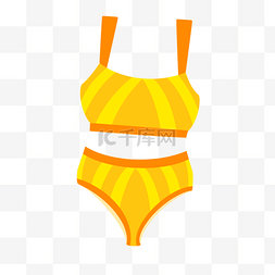 运动风黄色条纹橙色泳装剪贴画