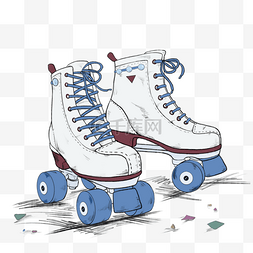 废弃药瓶图片_卡通复古旧溜冰鞋