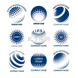 科技品牌的半球形圆圈全球科技标