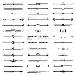 复古线条分隔符装饰优雅的复古花