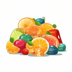 各种水果的水果软糖