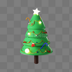 圣诞节3D立体卡通可爱圣诞树模型