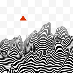 条纹黑白图片_抽象浪潮黑白波条纹光学