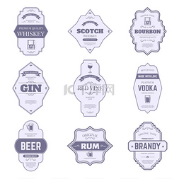 威士忌蒸馏器图片_酒精瓶标签。