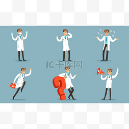 in图标图片_Doctor Character In Different Actions Ponderi