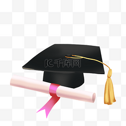 学位证书证书图片_博士帽帽子和通知书