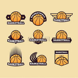 篮球运动主题矢量艺术。
