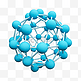 3d立体蓝色圆形球体生物科技分子细胞结构