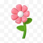 粉色3D立体卡通植物花