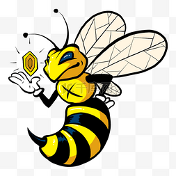 像素风蜜蜂图片_蜜蜂波普嘻 风格昆虫