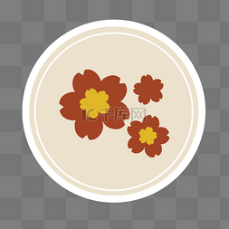 樱花驼色圆形日本邮票