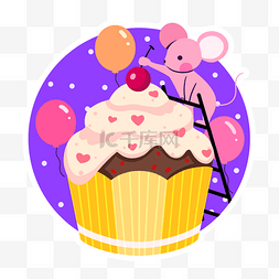 生日宝宝图片_卡通可爱老鼠生日贴纸