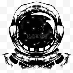 宇航员头盔图片_太空单色宇航员头盔