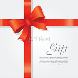 礼品横幅图片_礼物红色宽丝带明亮的蝴蝶结有两