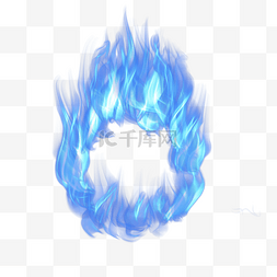 圆形形状蓝色图片_燃烧蓝色圆形火焰