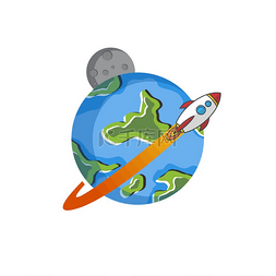 地球云图片_太空探索飞船标志符号矢量艺术